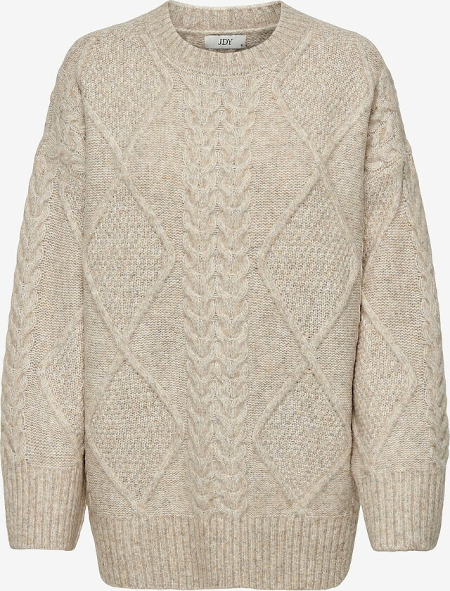 Genser jdySilja L/S Long Cable Pullov. Knt - Beige