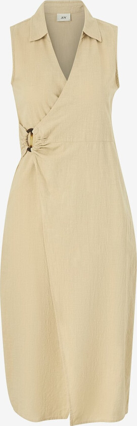 Kjole jdyPalma S/L Midi Wrap Dress Wvn - Beige