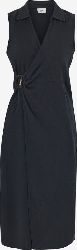 Kjole jdyPalma S/L Midi Wrap Dress Wvn - Svart