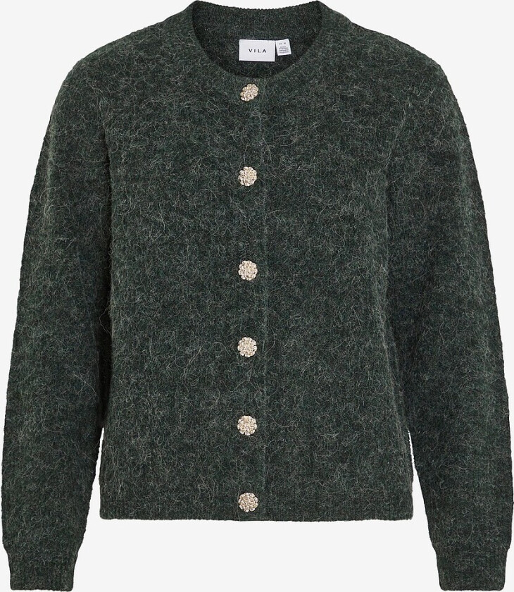 Kardigan viAlva O-neck L/S Knit Cardigan - Blå
