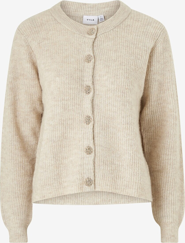 Kardigan viAlva O-neck L/S Knit Cardigan - Brun