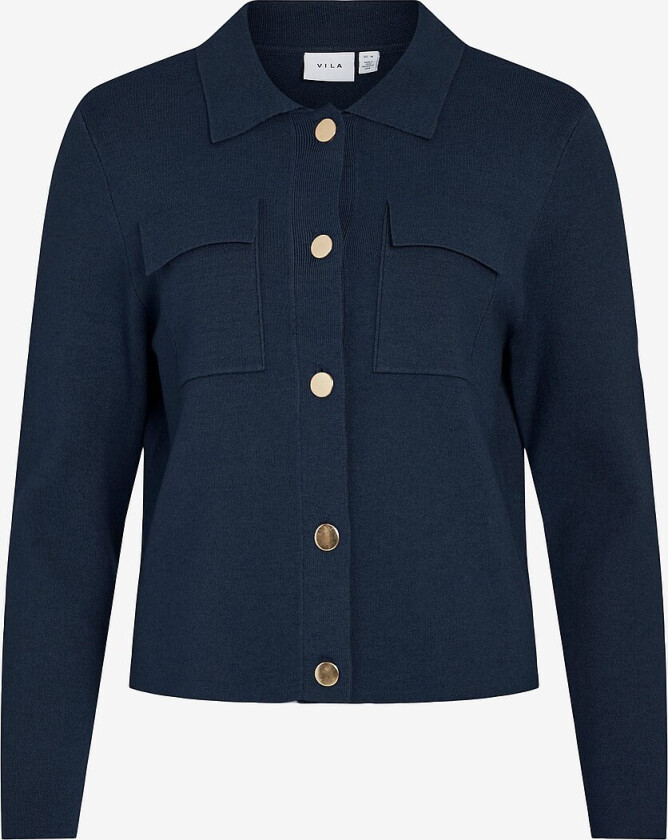 Kardigan viCassie L/S Knit Jacket - Blå