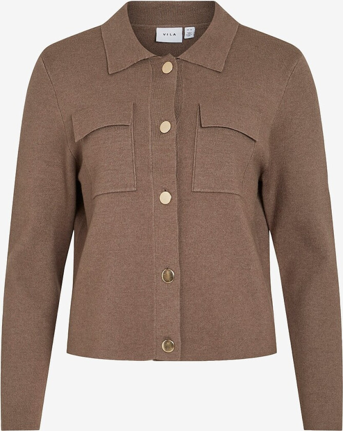 Kardigan viCassie L/S Knit Jacket - Brun