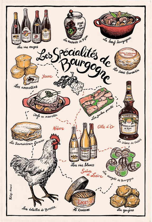 Kjøkkenhåndkle Specialites De Bourgogne 48 X 72 - Hvit
