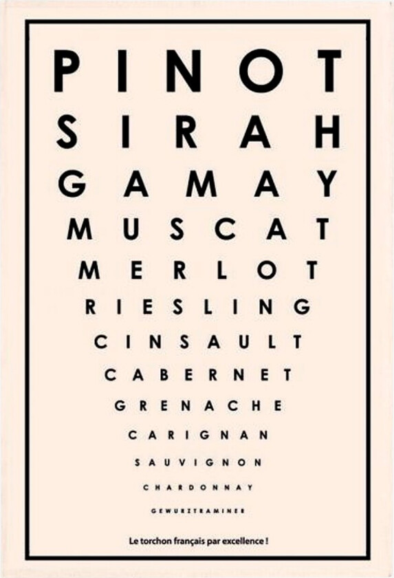 Kjøkkenhåndkle Grape Varieties 48 X 72 - Hvit