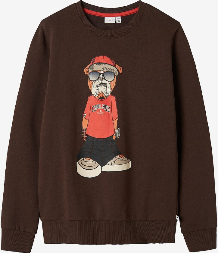Collegegenser nkmOklokken LS Sweat Bru Box - Brun