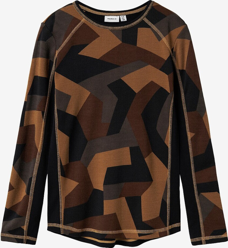 T-skjorte nkmWillto Wool LS Top - Svart