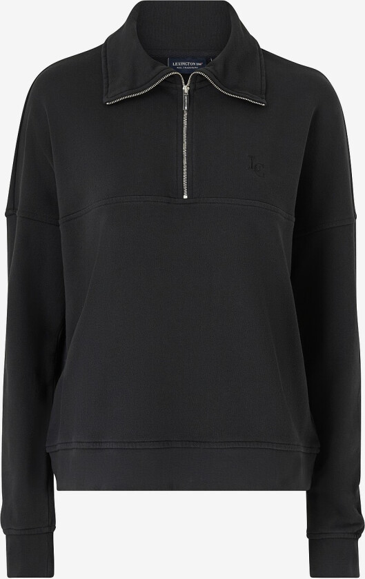 Sadie Sweatshirt med halv glidelås - Svart