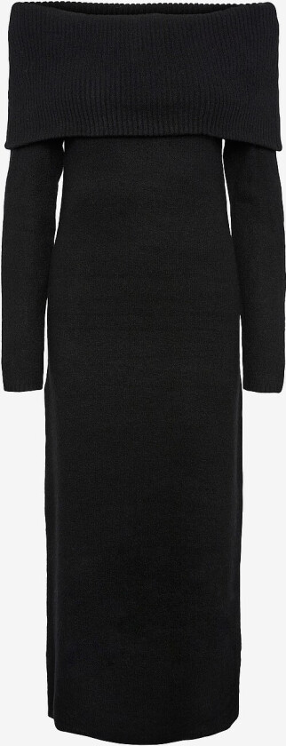 Maxikjole pcRiko LS Ank Off Shoulder Knit Dress - Svart