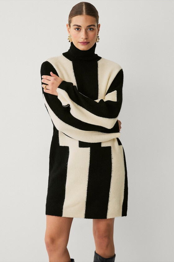 Kjole viSigne L/s High Neck Short Dress/k - Svart