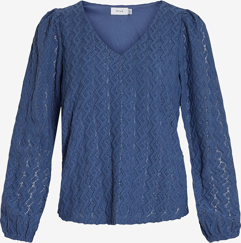 Topp viFerya V-neck L/S Top - Blå