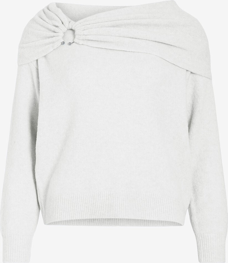 Topp viKenya L/s Off Shoulder Knit Top/k - Hvit