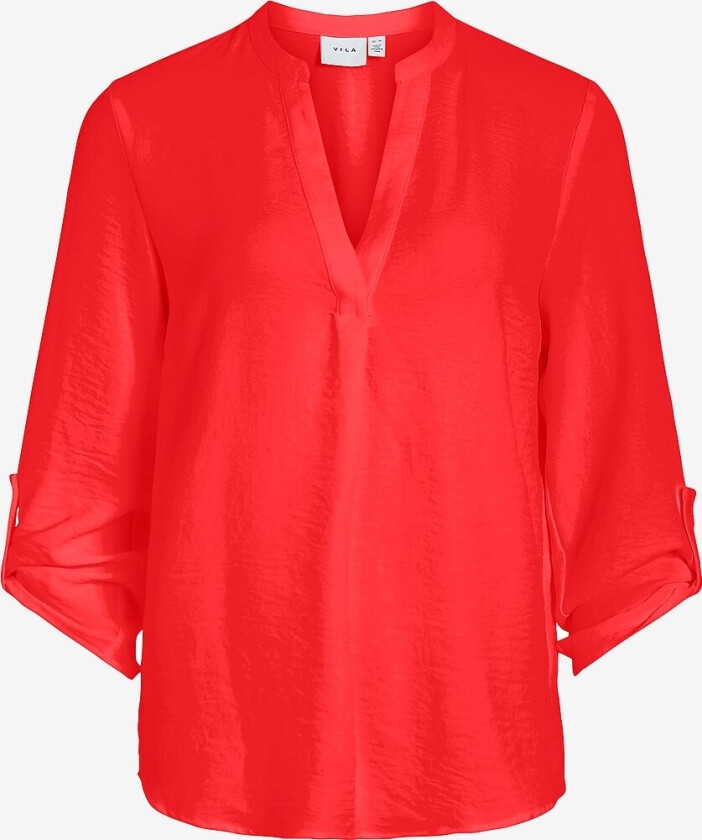 Topp viJosa Turn-up V-neck Top - Rød
