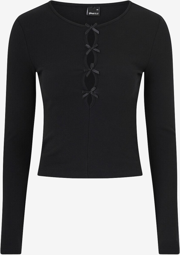 Topp Bow Detail Top - Svart