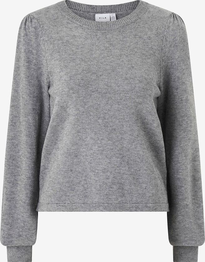 Genser viRil L/s O-neck Knit Top/ln - Grå
