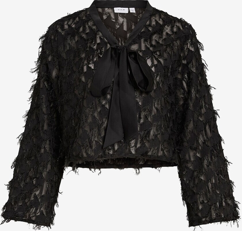 Topp viFeather L/S Cardigan - Svart