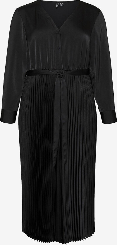 Maxikjole vmcCindy Plisse L/S 7/8 Dress Wvn - Svart