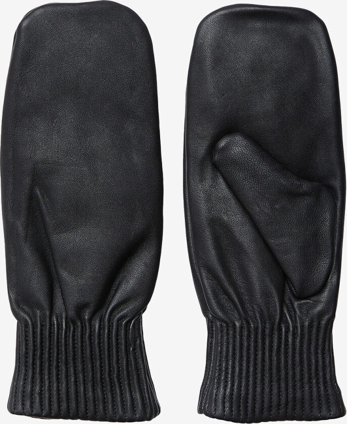 Tommelhansker slfOlga Padded Leather Mittens - Svart