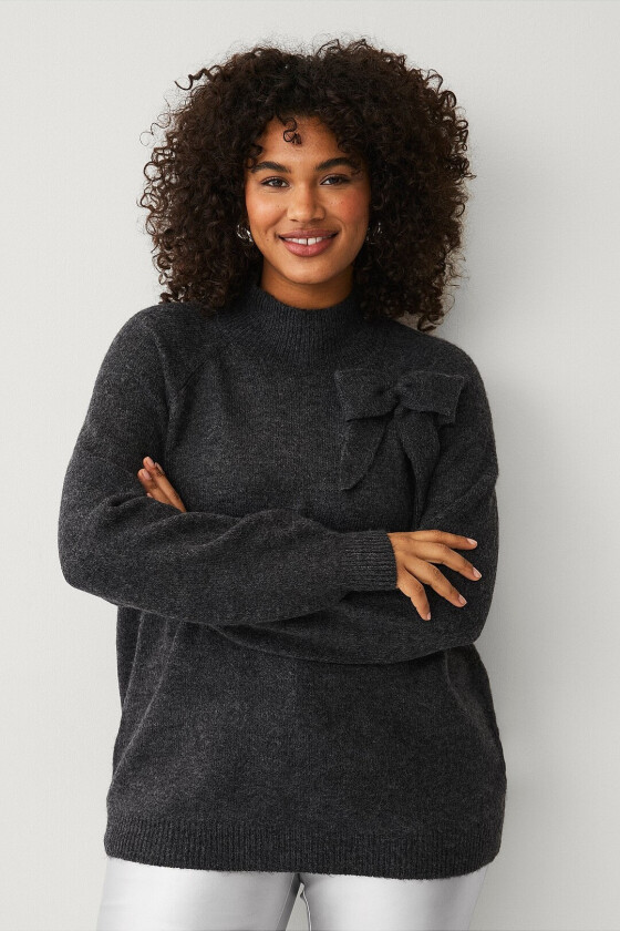 Genser mAsta L/S Bow Pullover - Grå