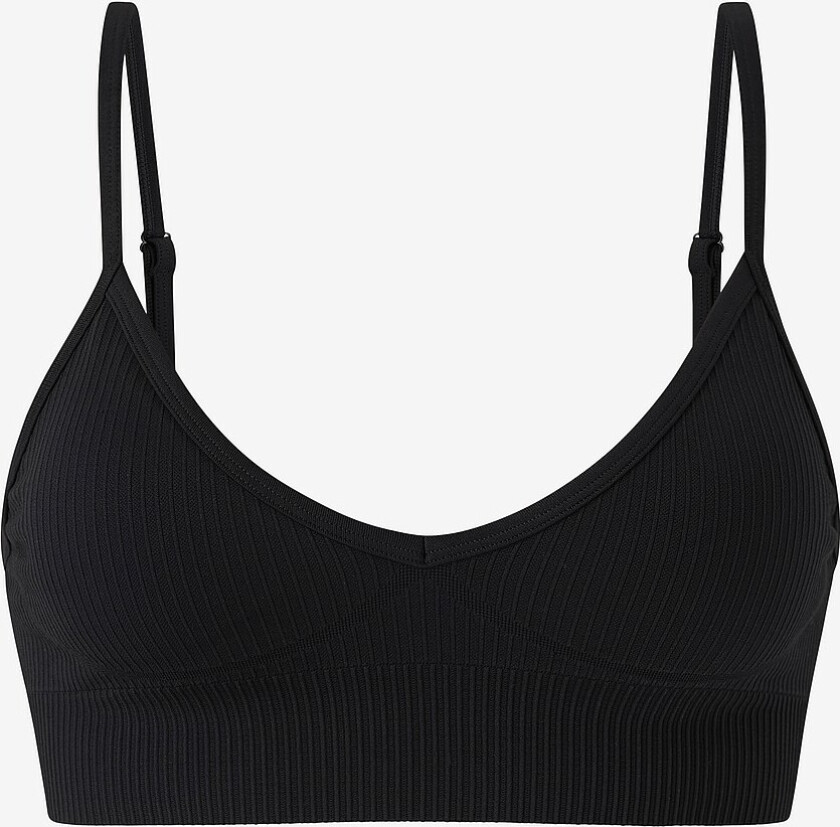 Sports-BH Ribbed Seamless Deep Cut Bra - Svart