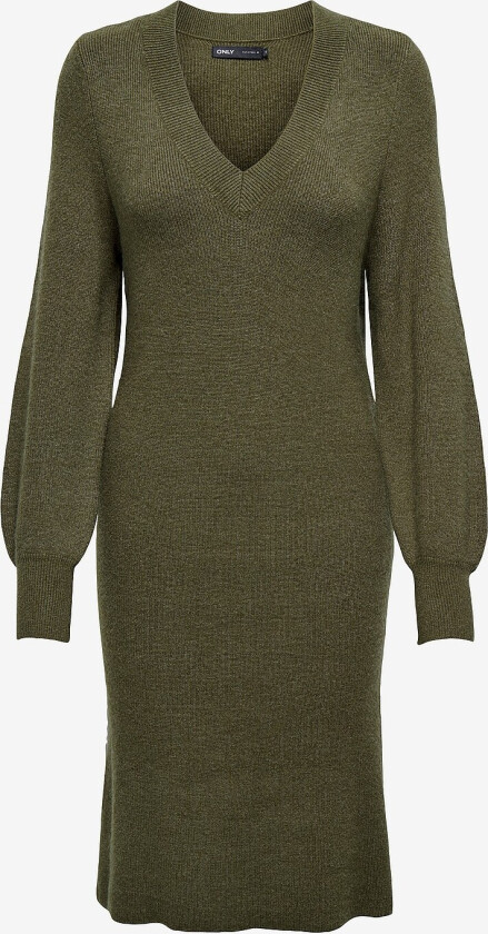 Kjole onlKatia LS V-neck Dress - Brun