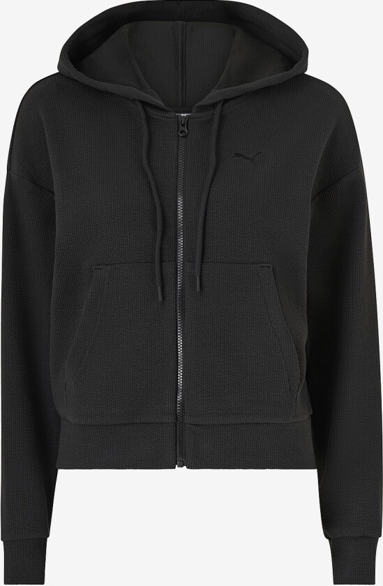 Hettegenser HER Comfort Crop Full-zip Hoodie - Svart