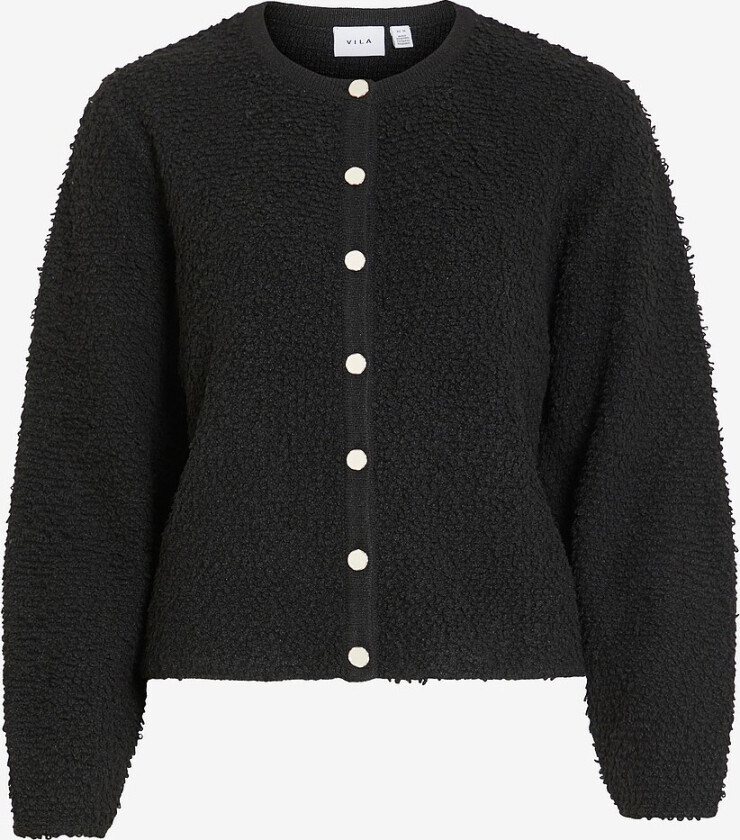 Kardigan viPaza O-neck L/S Knit Jacket - Svart
