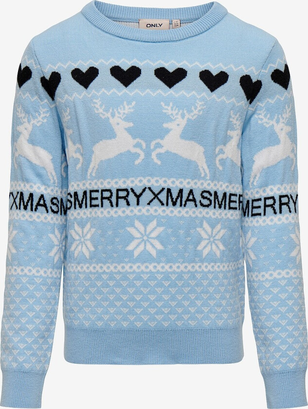 Julegenser kogMerry Xmas LS O-neck - Blå