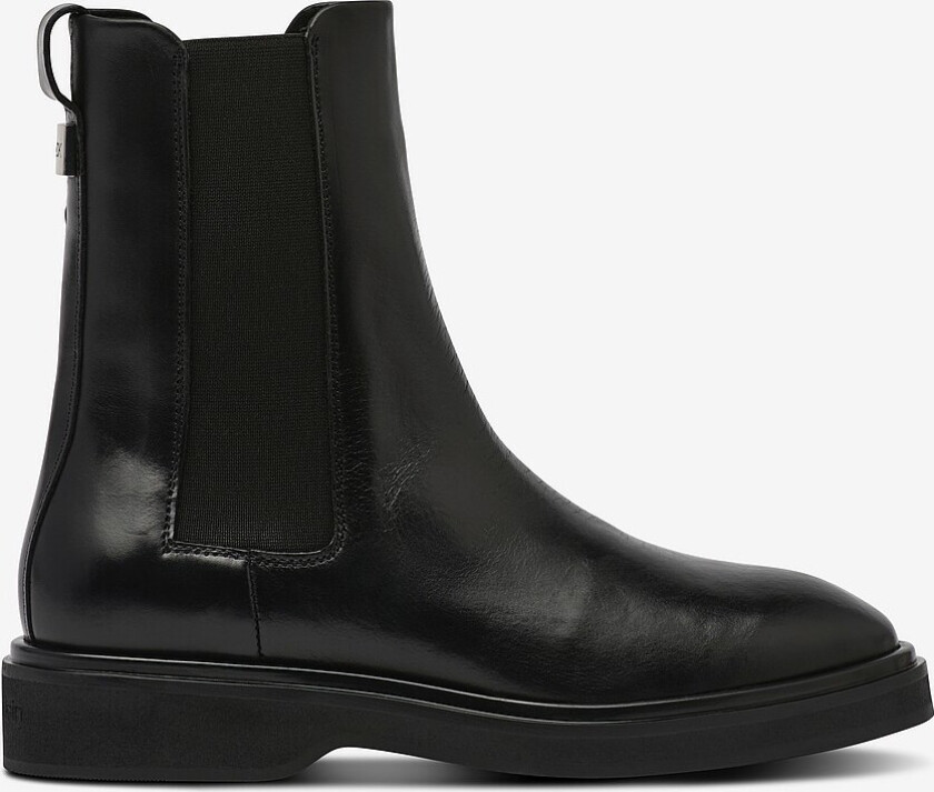 Boots Flat Chelsea Boot Lth - Svart