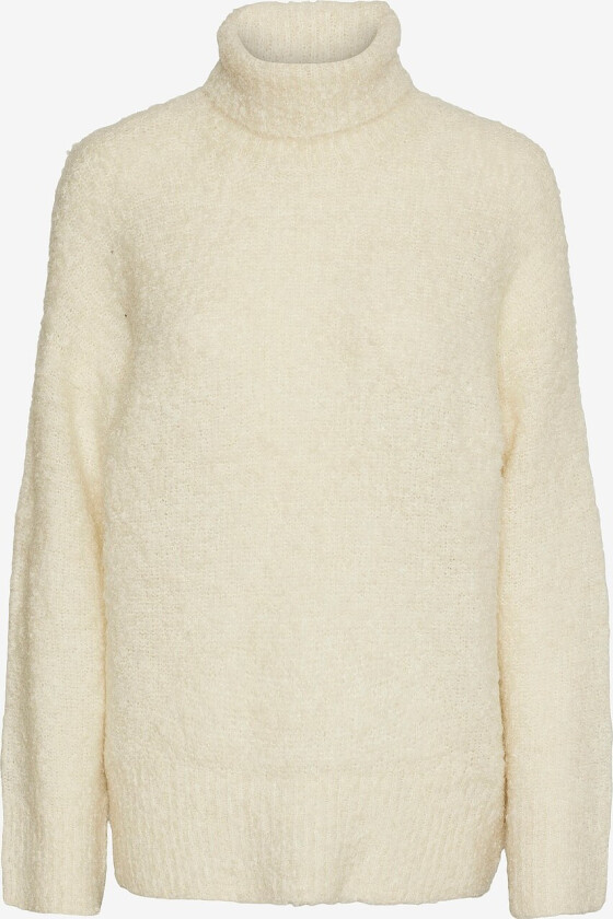 Genser pcNatherine LS High Neck Knit BC - Beige