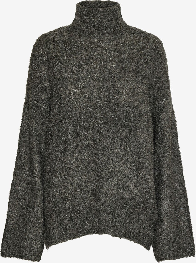 Genser pcNatherine LS High Neck Knit BC - Grå