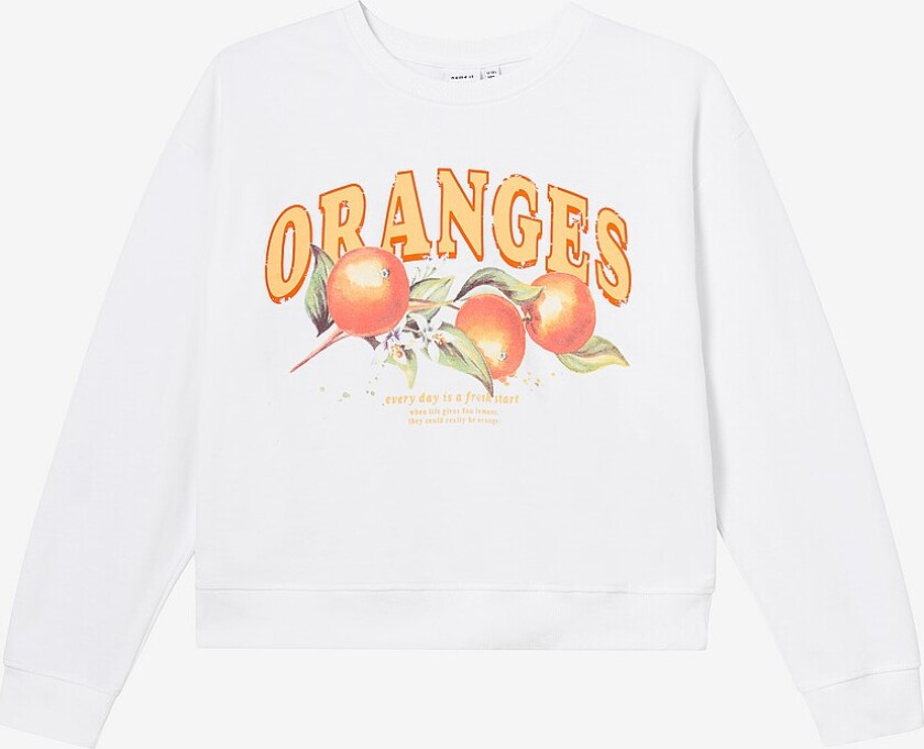 Collegegenser nkfHalene LS Loose Short Sweat - Hvit