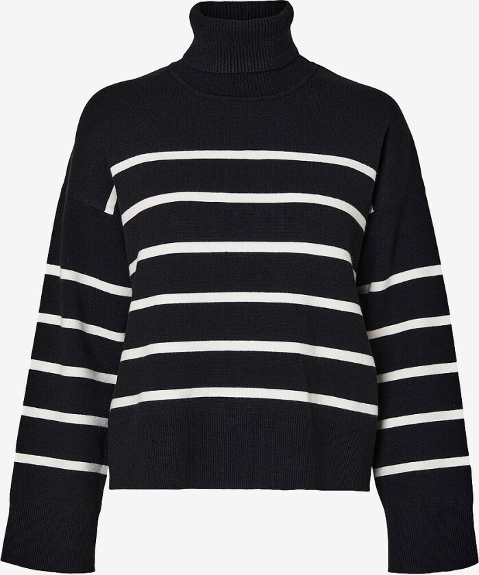 Genser slfKamma LS Knit Roll Neck - Beige