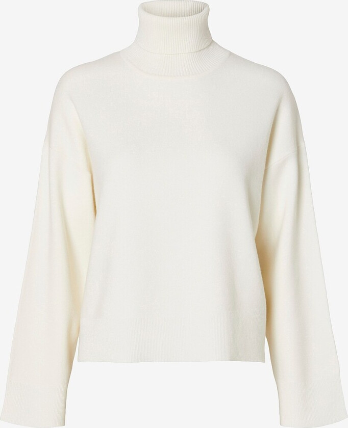 Genser slfKamma LS Knit Roll Neck - Beige