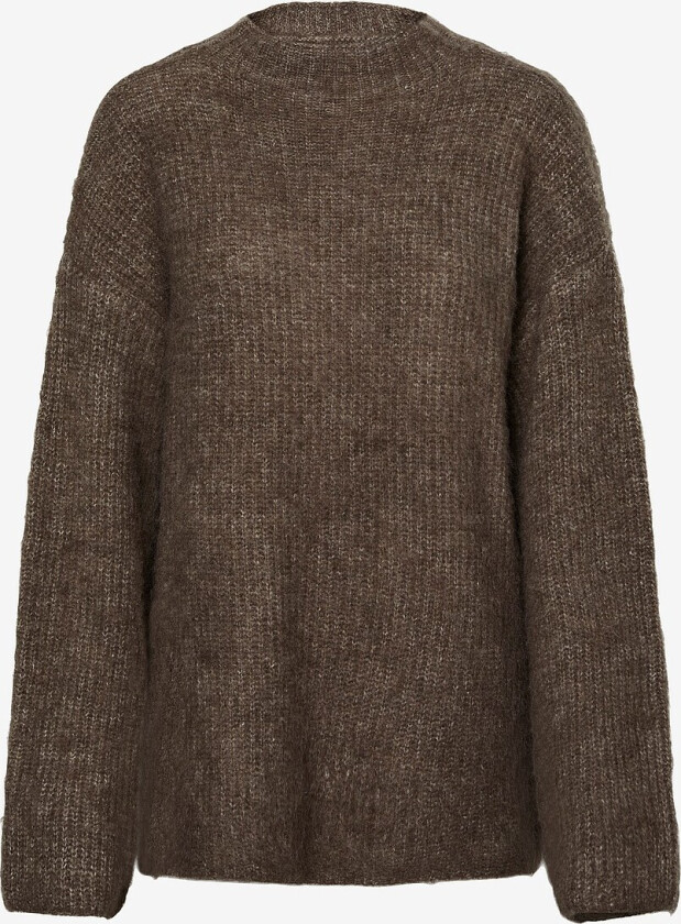 Genser pcMala LS Highneck Knit - Brun