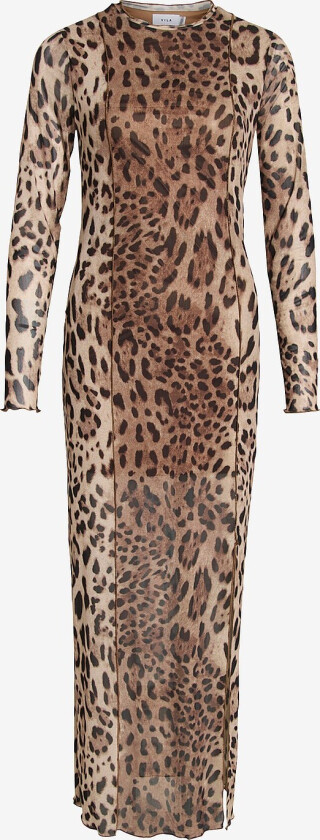 Maxikjole viNinna L/S Mesh Midi Dress - Svart