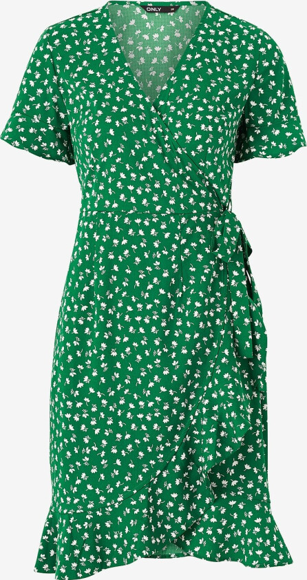 Omslagskjole onlOlivia S/S Wrap Dress Wvn - Grønn