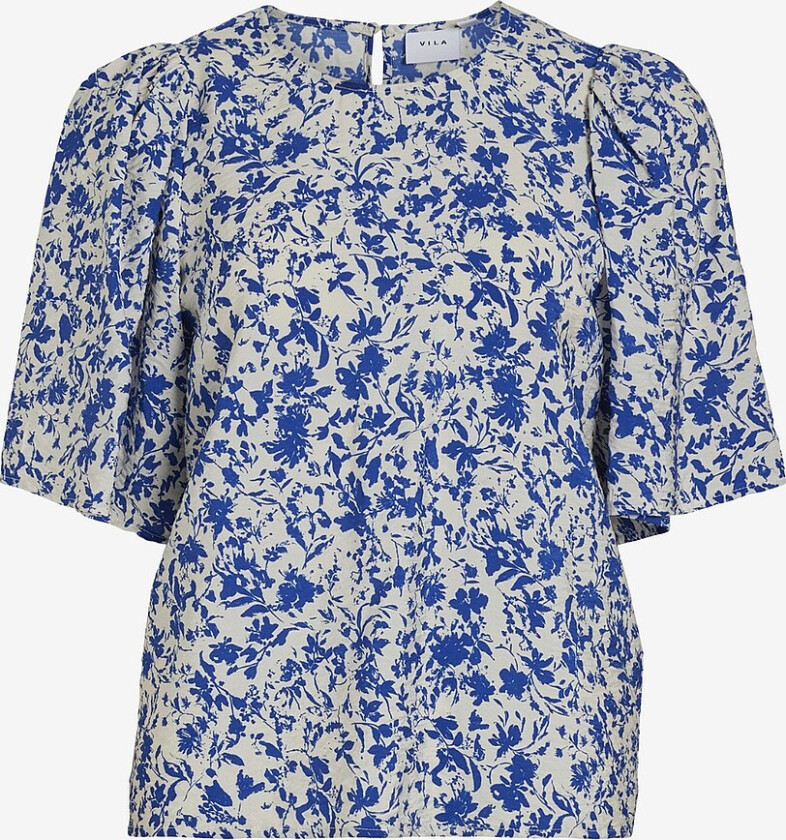 Topp viAlly S/S O-neck Top #6 - Blå