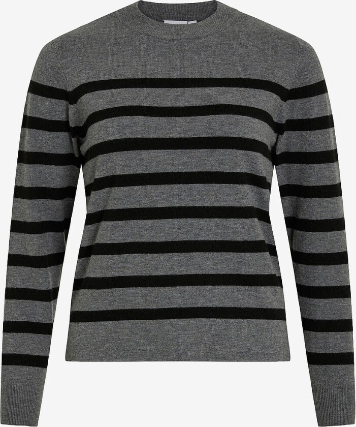 Genser viKerry L/S O-neck Knit - Grå
