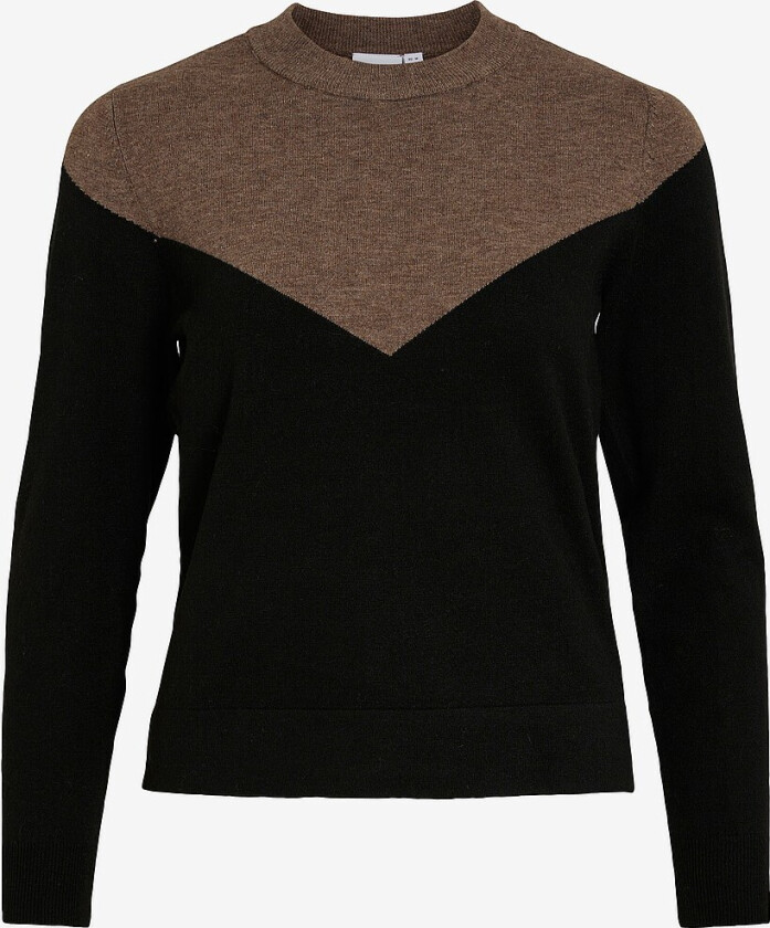 Genser viKerry L/S O-neck Knit - Svart
