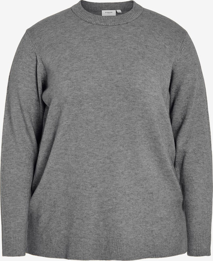 Genser viRil O-neck L/S Knit Top/cur - Grå