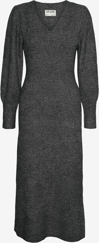 Kjole vmAngalina LS V-neck 7/8 Knit Dress - Grå