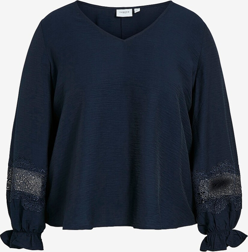 Topp viMida V-neck L/S Top/cur - Blå
