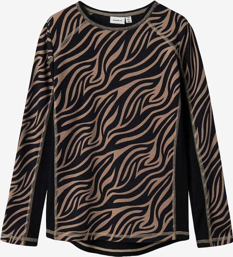 T-skjorte nkmWillto Wool LS Top - Svart