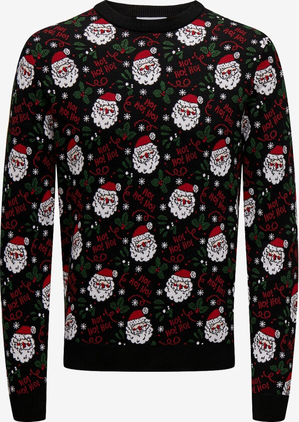 Julegenser onsXmas Reg 5 Jaq Crew Knit - Svart