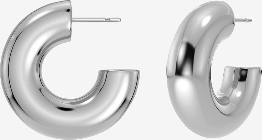 Øredobber Chunky Creoles L - Sølv