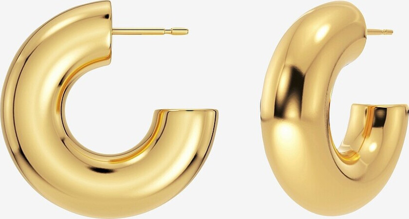 Øredobber Chunky Creoles L - Gull