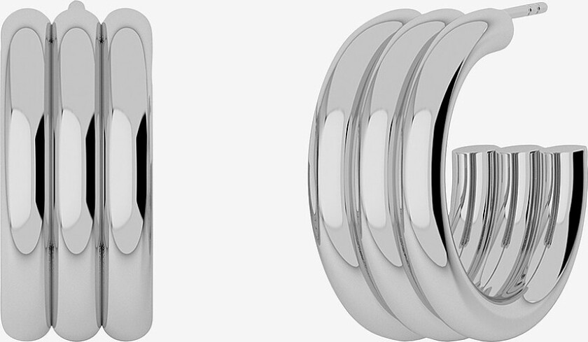 Øreringer Monica Creoles L Steel - Sølv