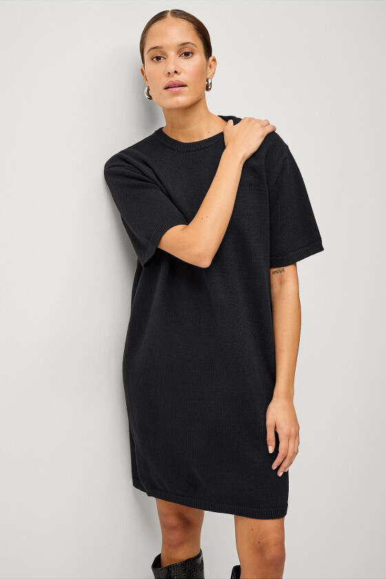 Kjole Knitted Short Dress - Svart