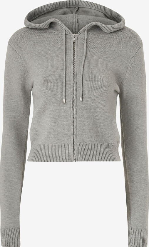 Kardigan Knitted Hoodie - Grå